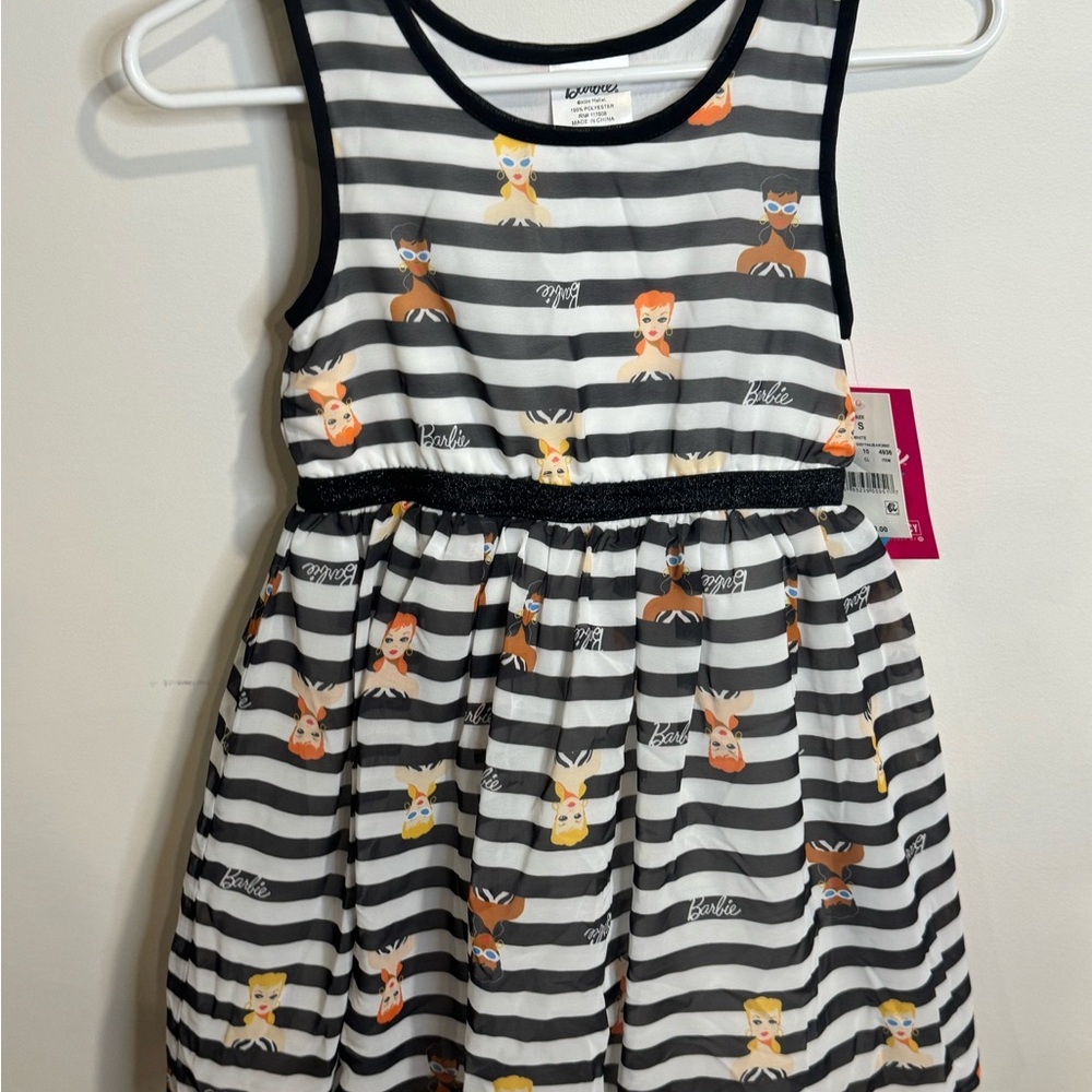 Barbie The Movie Kids Tulle Lined Barbie Print Dress Size S